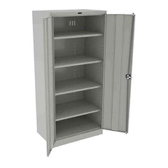 Tennsco - 5 Shelf Locking Storage Cabinet - Steel, 36" Wide x 24" Deep x 78" High, Light Gray - USA Tool & Supply