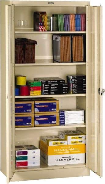 Tennsco - 5 Shelf Locking Storage Cabinet - Steel, 36" Wide x 24" Deep x 72" High, Black - USA Tool & Supply