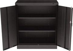 Tennsco - 3 Shelf Locking Storage Cabinet - Steel, 36" Wide x 18" Deep x 42" High, Black - USA Tool & Supply