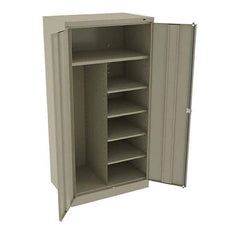 Tennsco - 6 Shelf Combination Storage Cabinet - Steel, 36" Wide x 24" Deep x 72" High, Sand - USA Tool & Supply