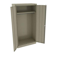 Tennsco - 2 Shelf Wardrobe Storage Cabinet - Steel, 36" Wide x 18" Deep x 72" High, Sand - USA Tool & Supply