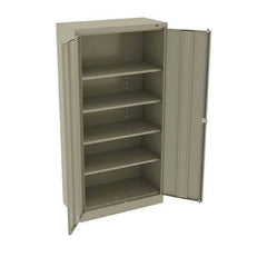 Tennsco - 5 Shelf Locking Storage Cabinet - Steel, 36" Wide x 18" Deep x 72" High, Sand - USA Tool & Supply