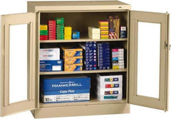 Tennsco - 3 Shelf Visible Storage Cabinet - Steel, 36" Wide x 18" Deep x 42" High, Champagne/Putty - USA Tool & Supply