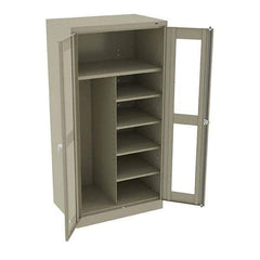 Tennsco - 6 Shelf Combination Storage Cabinet - Steel, 36" Wide x 24" Deep x 72" High, Sand - USA Tool & Supply