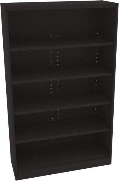 Tennsco - 5 Shelf, 400 Lb. Capacity, Closed Shelving Storage Cabinets and Lockers - 48 Inch Wide x 18 Inch Deep x 78 Inch High, Black - USA Tool & Supply