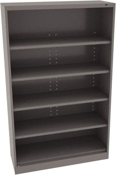 Tennsco - 5 Shelf, 400 Lb. Capacity, Closed Shelving Storage Cabinets and Lockers - 48 Inch Wide x 18 Inch Deep x 78 Inch High, Medium Gray - USA Tool & Supply