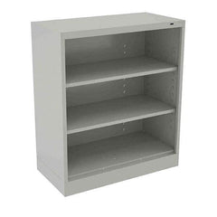 Tennsco - 3 Shelf, 200 Lb. Capacity, Closed Shelving Storage Cabinets and Lockers - 36 Inch Wide x 24 Inch Deep x 42 Inch High, Light Gray - USA Tool & Supply