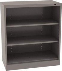 Tennsco - 3 Shelf, 200 Lb. Capacity, Closed Shelving Storage Cabinets and Lockers - 36 Inch Wide x 24 Inch Deep x 42 Inch High, Medium Gray - USA Tool & Supply