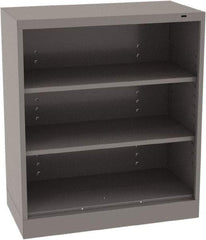 Tennsco - 3 Shelf, 150 Lb. Capacity, Closed Shelving Storage Cabinets and Lockers - 36 Inch Wide x 18 Inch Deep x 42 Inch High, Medium Gray - USA Tool & Supply