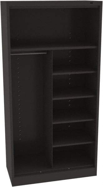 Tennsco - 6 Shelf, 150 Lb. Capacity, Closed Shelving Storage Cabinets and Lockers - 36 Inch Wide x 18 Inch Deep x 72 Inch High, Black - USA Tool & Supply