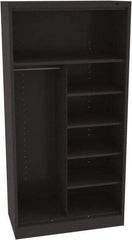 Tennsco - 6 Shelf, 150 Lb. Capacity, Closed Shelving Storage Cabinets and Lockers - 36 Inch Wide x 18 Inch Deep x 72 Inch High, Black - USA Tool & Supply