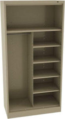 Tennsco - 5 Shelf, 150 Lb. Capacity, Closed Shelving Storage Cabinets and Lockers - 36 Inch Wide x 18 Inch Deep x 72 Inch High, Sand - USA Tool & Supply