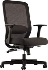 Basyx - 43" High Executive Chair - 25" Wide x 26-3/4" Deep, 100% Polyester Seat, Black - USA Tool & Supply