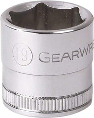 GearWrench - 3/8" Drive, Standard Hand Socket - 6 Points, 0.984" OAL, Alloy Steel, Full Polish Finish - USA Tool & Supply