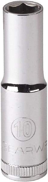 GearWrench - 3/8" Drive, Deep Hand Socket - 6 Points, 2-1/2" OAL, Alloy Steel, Full Polish Finish - USA Tool & Supply