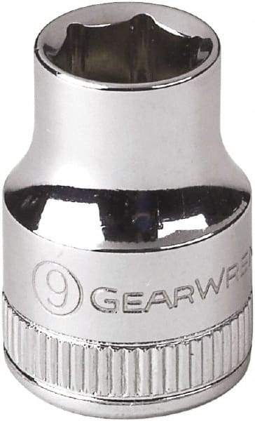 GearWrench - 3/8" Drive, Standard Hand Socket - 6 Points, 0.984" OAL, Alloy Steel, Full Polish Finish - USA Tool & Supply