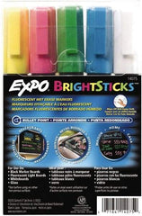 Expo - Blue, Green Pink, Yellow & White Bullet Point Wet Erase Markers - For Use with Black Marker Boards, Fluorescent Light Boards, Glass Boards & White Boards - USA Tool & Supply