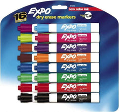 Expo - Assorted Colors, Low Odor Chisel Tip 16 Pack Dry Erase Markers - For Use with Dry Erase Marker Boards - USA Tool & Supply