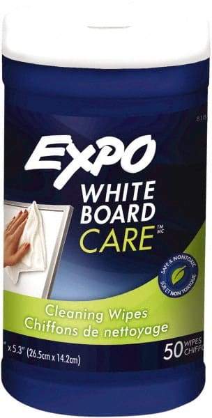 Expo - Dry Erase Surface Cleaner - Includes 50 White Board Cleaning Wipes, For Use with Dry Erase Marker Boards - USA Tool & Supply