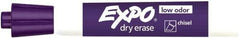 Expo - Purple Low Odor Chisel Tip 12 Pack Dry Erase Markers - For Use with Dry Erase Marker Boards - USA Tool & Supply
