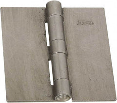 National Mfg. - 3-1/2" Long x 3-1/2" Wide Steel Full Surface Hinge - Plain Steel Finish, 5 Knuckles - USA Tool & Supply