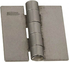 National Mfg. - 2" Long x 2" Wide Steel Full Surface Hinge - Plain Steel Finish, 5 Knuckles - USA Tool & Supply