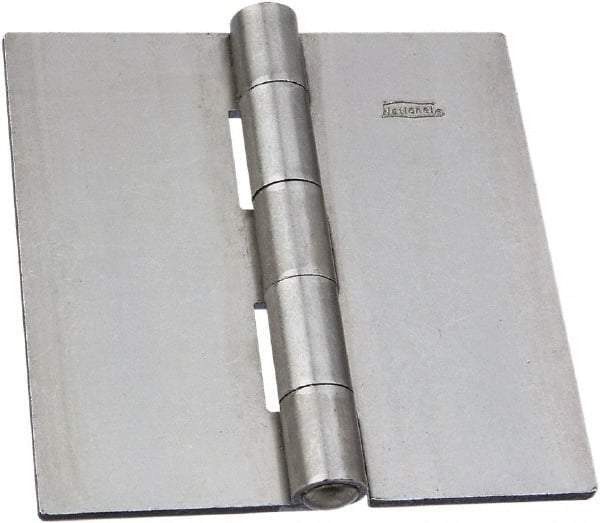 National Mfg. - 4-1/2" Long x 4-1/2" Wide Steel Full Surface Hinge - Plain Steel Finish, 5 Knuckles - USA Tool & Supply
