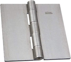 National Mfg. - 4-1/2" Long x 4-1/2" Wide Steel Full Surface Hinge - Plain Steel Finish, 5 Knuckles - USA Tool & Supply