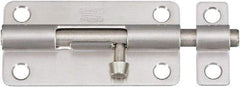 National Mfg. - 4" Long, 1.53" Wide Barrel Bolts - Stainless Steel - USA Tool & Supply