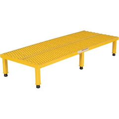 Vestil - 9" High x 24" Wide x 60" Deep, Yellow Step Stand - Steel, 500 Lb Capacity - USA Tool & Supply