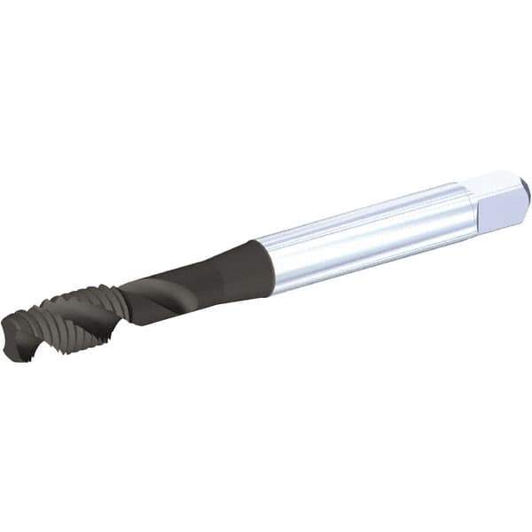 Kennametal - M10x1.50 Metric Coarse 2 Flute 6H Modified Bottoming Spiral Flute Tap - Vanadium High Speed Steel, TiN/CrC/C Finish, 100mm OAL, Right Hand Flute, Right Hand Thread, H6, Series T682 - USA Tool & Supply