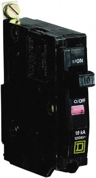 Square D - 10 Amp, 240 VAC, 1 Pole, Bolt On Miniature Circuit Breaker - 14-8 AWG - USA Tool & Supply