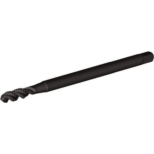 Kennametal - 5/16-24 UNF 3 Flute H3 Oxide Finish High Speed Steel Spiral Flute Extension Tap - Modified Bottoming Chamfer, 6" OAL, 3B Class of Fit, Series T830 - Exact Industrial Supply