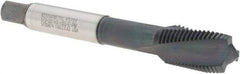 Kennametal - 1/2-20 UNF 3 Flute 3B Plug Spiral Flute Tap - Vanadium High Speed Steel, AlCrTiN Finish, 3-3/8" OAL, Left Hand Flute, Right Hand Thread, H3, Series T690 - USA Tool & Supply