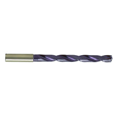 25/64″ Dia. × 11.75 mm Shank × 95 mm Flute Length × 139 mm OAL, 7xD, 140°, 7xD Flute, Coolant Thru, Round Solid Carbide Drill - USA Tool & Supply