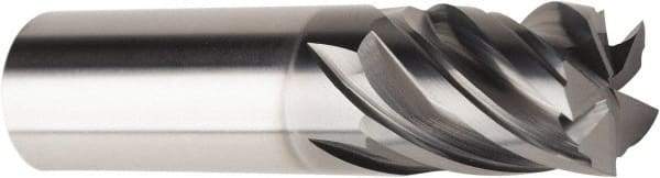 American Tool Service - 5/8", 3/4" LOC, 5/8" Shank Diam, 3" OAL, 5 Flute, Solid Carbide Square End Mill - Single End, AlCrN Finish, Spiral Flute, Variable° Helix, Centercutting, Right Hand Cut, Right Hand Flute - USA Tool & Supply