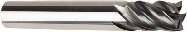 American Tool Service - 5/16", 1/2" LOC, 5/16" Shank Diam, 2" OAL, 5 Flute, Solid Carbide Square End Mill - Single End, AlCrN Finish, Spiral Flute, Variable° Helix, Centercutting, Right Hand Cut, Right Hand Flute - USA Tool & Supply