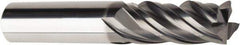 American Tool Service - 1/2", 1-3/4" LOC, 1/2" Shank Diam, 3-1/2" OAL, 4 Flute, Solid Carbide Square End Mill - Single End, AlCrN Finish, Spiral Flute, Variable° Helix, Centercutting, Right Hand Cut, Right Hand Flute - USA Tool & Supply