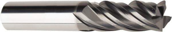 American Tool Service - 1/2", 1-1/2" LOC, 1/2" Shank Diam, 3-1/2" OAL, 4 Flute, Solid Carbide Square End Mill - Single End, AlCrN Finish, Spiral Flute, Variable° Helix, Centercutting, Right Hand Cut, Right Hand Flute - USA Tool & Supply