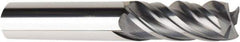 American Tool Service - 3/8", 1-1/4" LOC, 3/8" Shank Diam, 2-1/2" OAL, 4 Flute, Solid Carbide Square End Mill - Single End, AlCrN Finish, Spiral Flute, Variable° Helix, Centercutting, Right Hand Cut, Right Hand Flute - USA Tool & Supply
