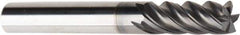 American Tool Service - 5/16", 13/16" LOC, 5/16" Shank Diam, 2-1/2" OAL, 5 Flute, Solid Carbide Square End Mill - Single End, AlCrN Finish, Spiral Flute, Variable° Helix, Centercutting, Right Hand Cut, Right Hand Flute - USA Tool & Supply