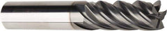 American Tool Service - 1/2", 1-1/4" LOC, 1/2" Shank Diam, 3" OAL, 5 Flute, Solid Carbide Square End Mill - Single End, AlCrN Finish, Spiral Flute, Variable° Helix, Centercutting, Right Hand Cut, Right Hand Flute - USA Tool & Supply