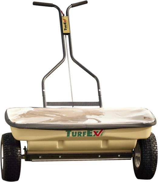 Trynex - 120 Lb Polyethylene Walk Behind Drop Landscape Spreader - 12" Pneumatic Wheels - USA Tool & Supply