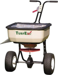 Trynex - 120 Lb Polyethylene Walk Behind Broadcast Landscape Spreader - 12" Pneumatic Wheels - USA Tool & Supply