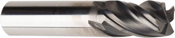 American Tool Service - 3/8", 4 Flute, Single End, Solid Carbide, 0.02" Corner Radius End Mill - 2" OAL, Right Hand Flute, 5/8" LOC, Right Hand Cut - USA Tool & Supply