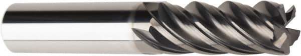 American Tool Service - 1/2", 5 Flute, Single End, Solid Carbide, 0.03" Corner Radius End Mill - 3-1/2" OAL, Right Hand Flute, 1-3/4" LOC, Right Hand Cut - USA Tool & Supply
