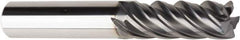American Tool Service - 3/8", 5 Flute, Single End, Solid Carbide, 0.02" Corner Radius End Mill - 2-1/2" OAL, Right Hand Flute, 1" LOC, Right Hand Cut - USA Tool & Supply