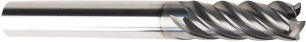 American Tool Service - 1/4", 5 Flute, Single End, Solid Carbide, 0.02" Corner Radius End Mill - 2-1/2" OAL, Right Hand Flute, 1" LOC, Right Hand Cut - USA Tool & Supply
