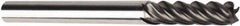 American Tool Service - 3/16", 5/8" LOC, 3/16" Shank Diam, 2" OAL, 5 Flute, Solid Carbide Square End Mill - Single End, AlCrN Finish, Spiral Flute, Variable° Helix, Centercutting, Right Hand Cut, Right Hand Flute - USA Tool & Supply
