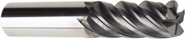 American Tool Service - 1", 5 Flute, Single End, Solid Carbide, 0.04" Corner Radius End Mill - 4" OAL, Right Hand Flute, 1-3/4" LOC, Right Hand Cut - USA Tool & Supply